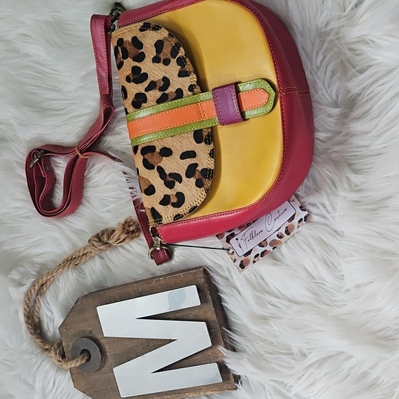 Folklore Couture Multi-Colored Leopard Print Crossbody NWT - Picture 1 of 13